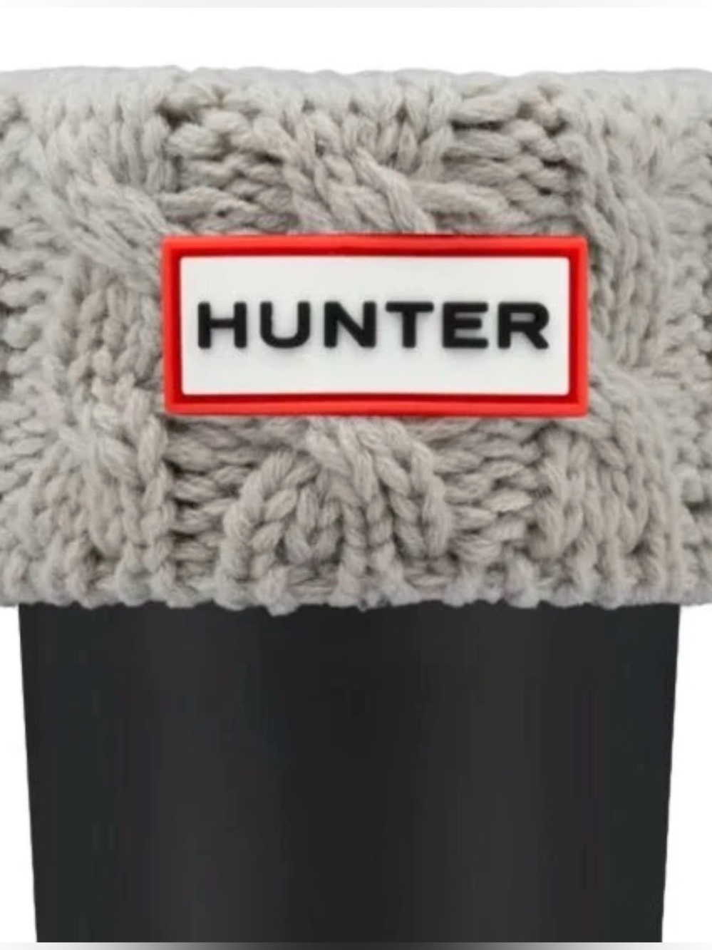 Hunter cable-knit and fleece tall boot sock (size L)